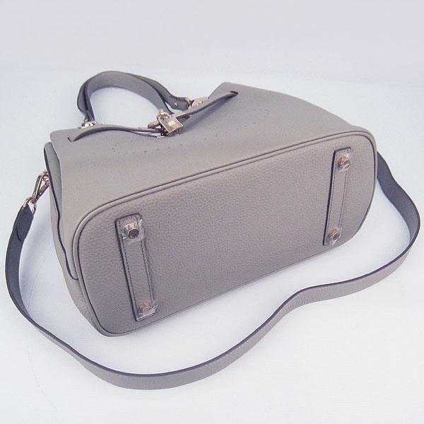 Best Hermes New Arrival Double-duty leather handbag Grey 60668 - Click Image to Close